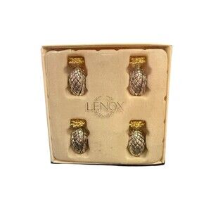 Lenox Silverplate Williamsburg PINEAPPLE Place Card Holder(s) With Original Box
